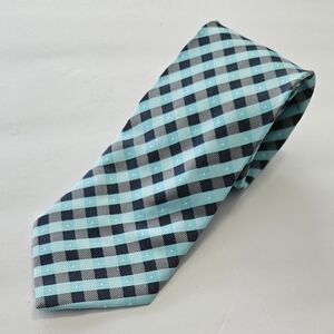 Men's Clericci Tie Geo Blue Checked -- Gently Used